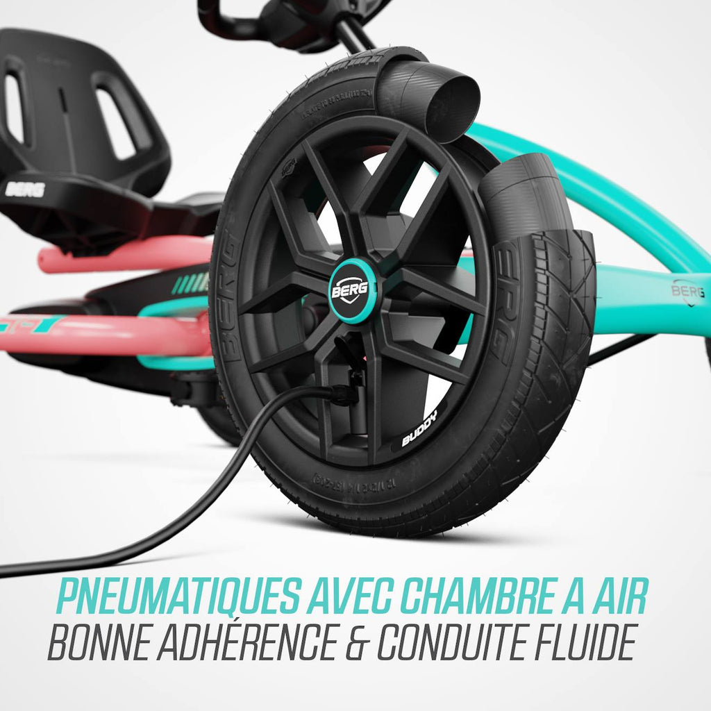 Kart à pédales pour enfants, 3+ ans, buddy lua pink/mint