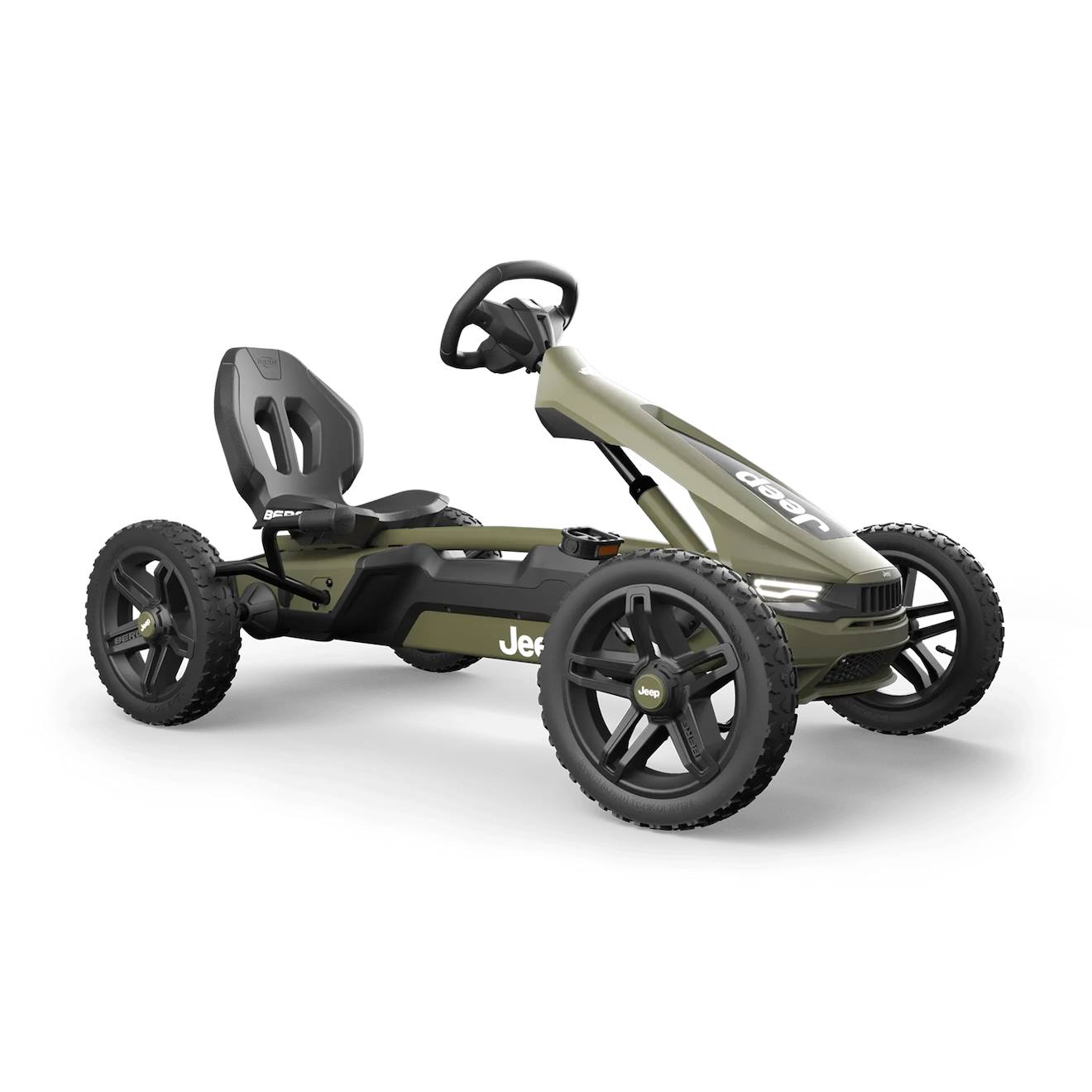 Kart à pédales pour enfants, 5+ ans, jeep rally cherokee green