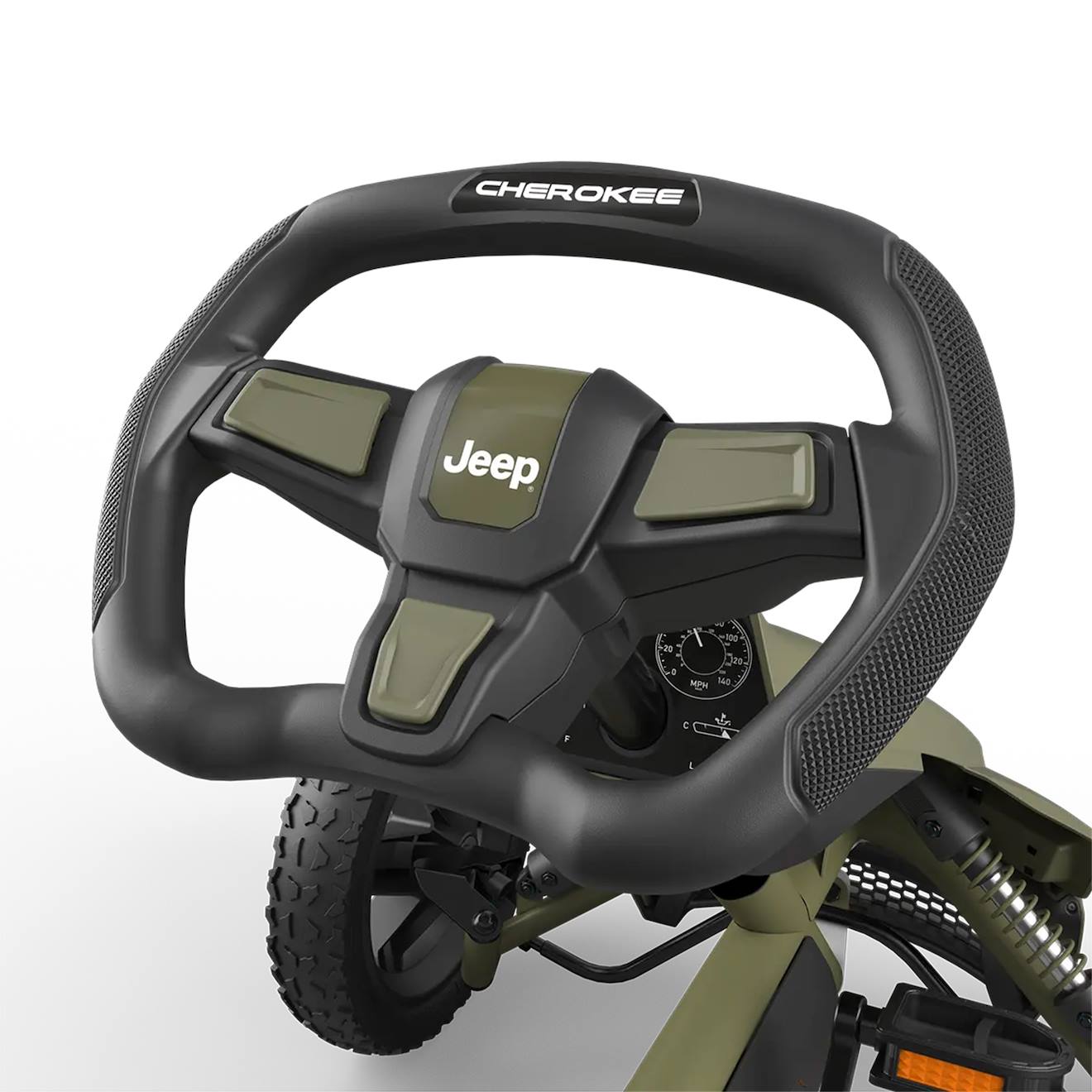 Kart à pédales pour enfants, 5+ ans, jeep rally cherokee green