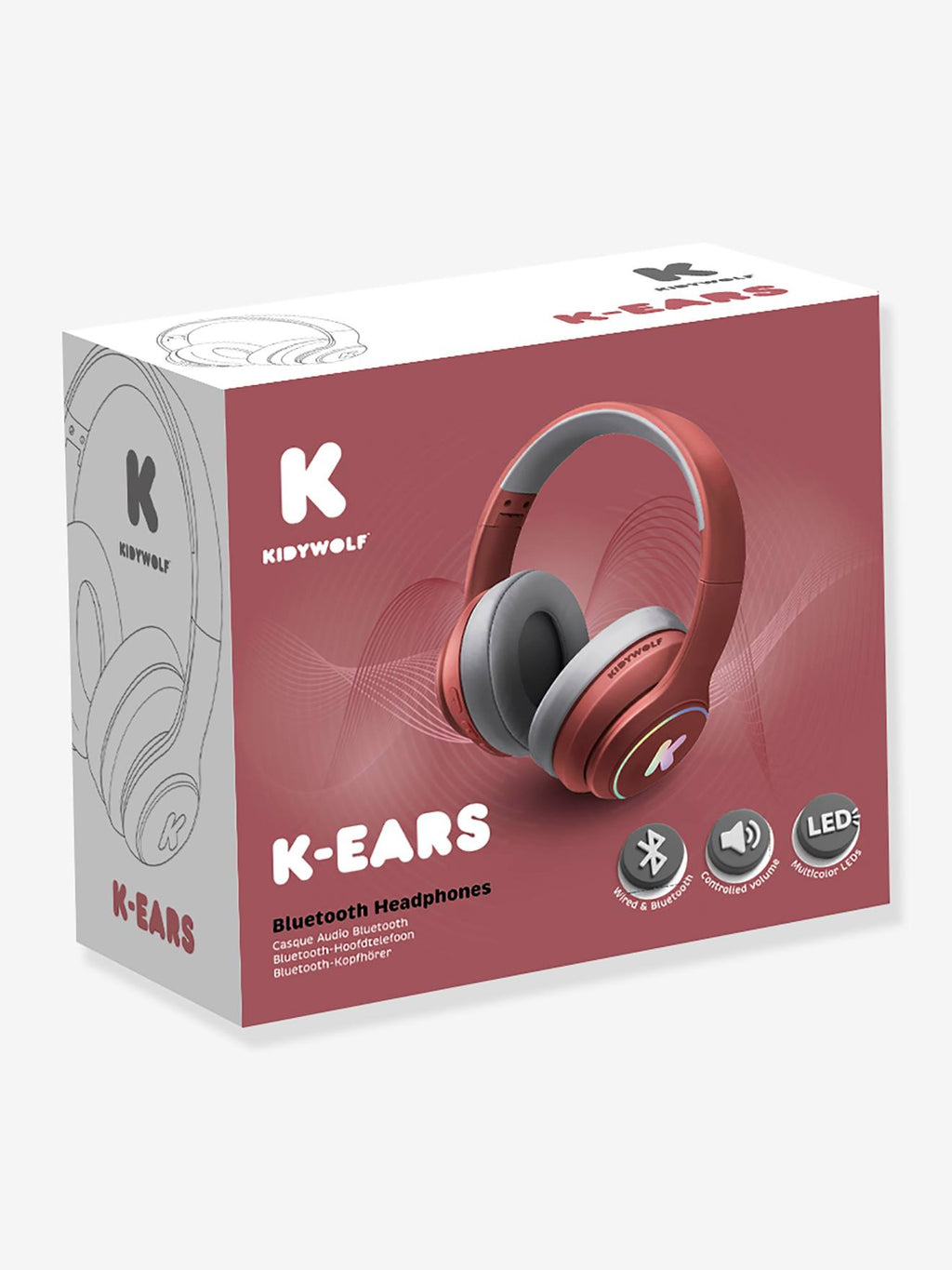Kidy-ears casque audio Bluetooth kidywolf bordeaux