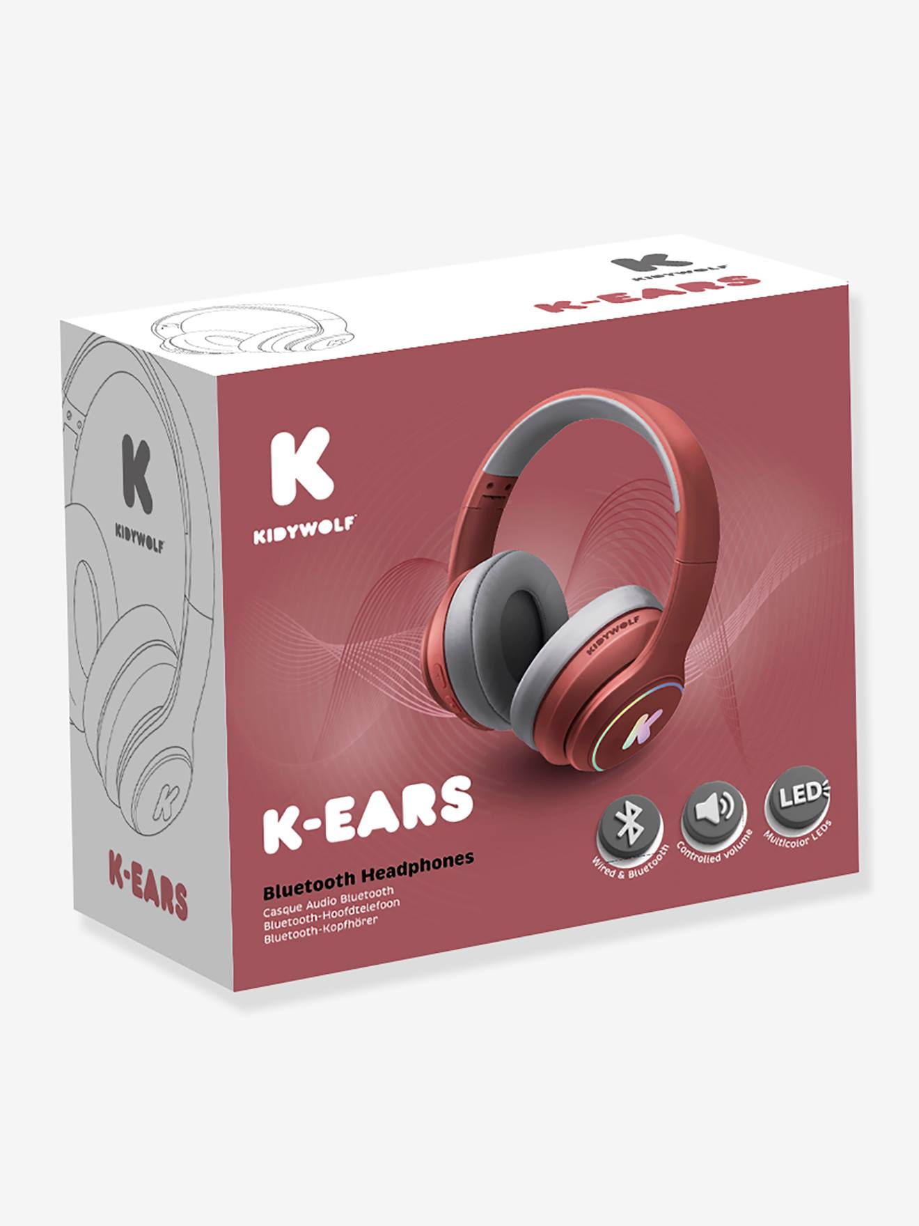 Kidy-ears casque audio Bluetooth kidywolf bordeaux