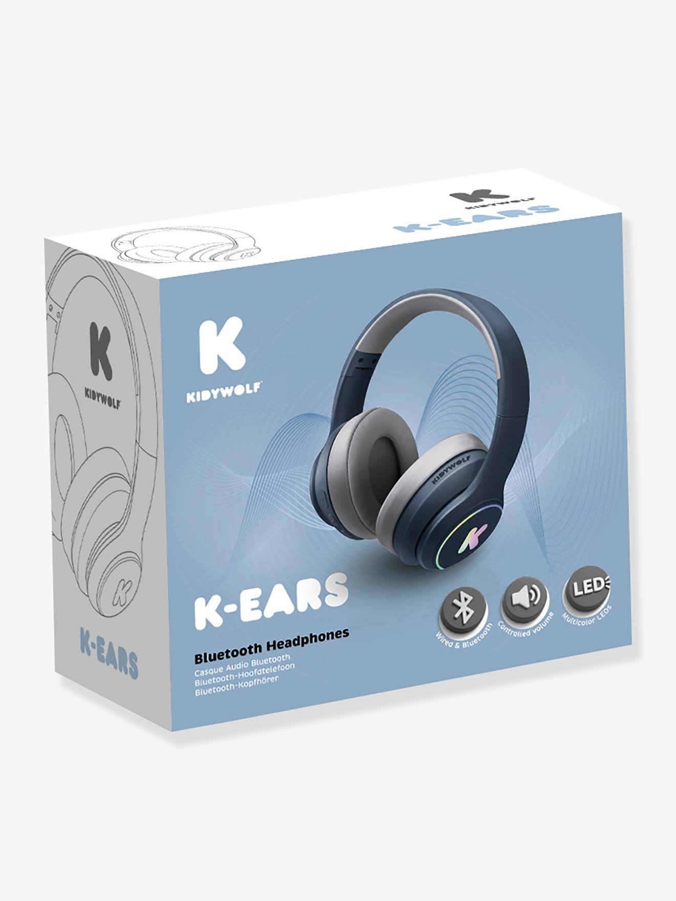 Kidy-ears casque audio Bluetooth kidywolf bleu