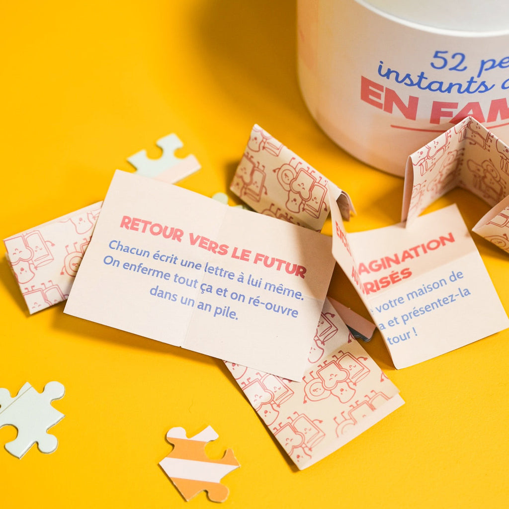 52 petits instants à vivre en famille, jeu à piocher