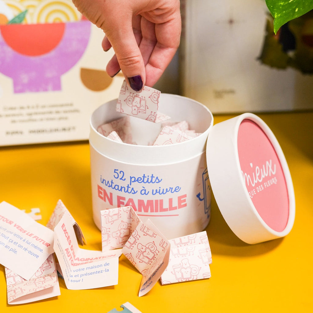 Tickets d'activités à piocher dans la boîte famille