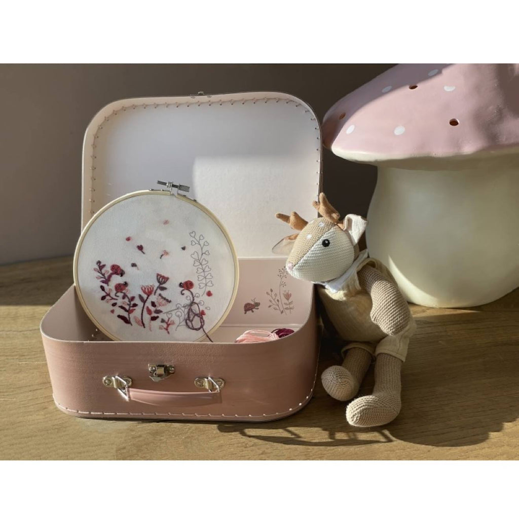 Kit broderie coccinelles rose