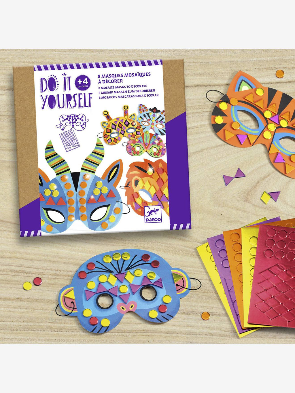 Kit créatif animaux de la jungle 5 masques multicolore