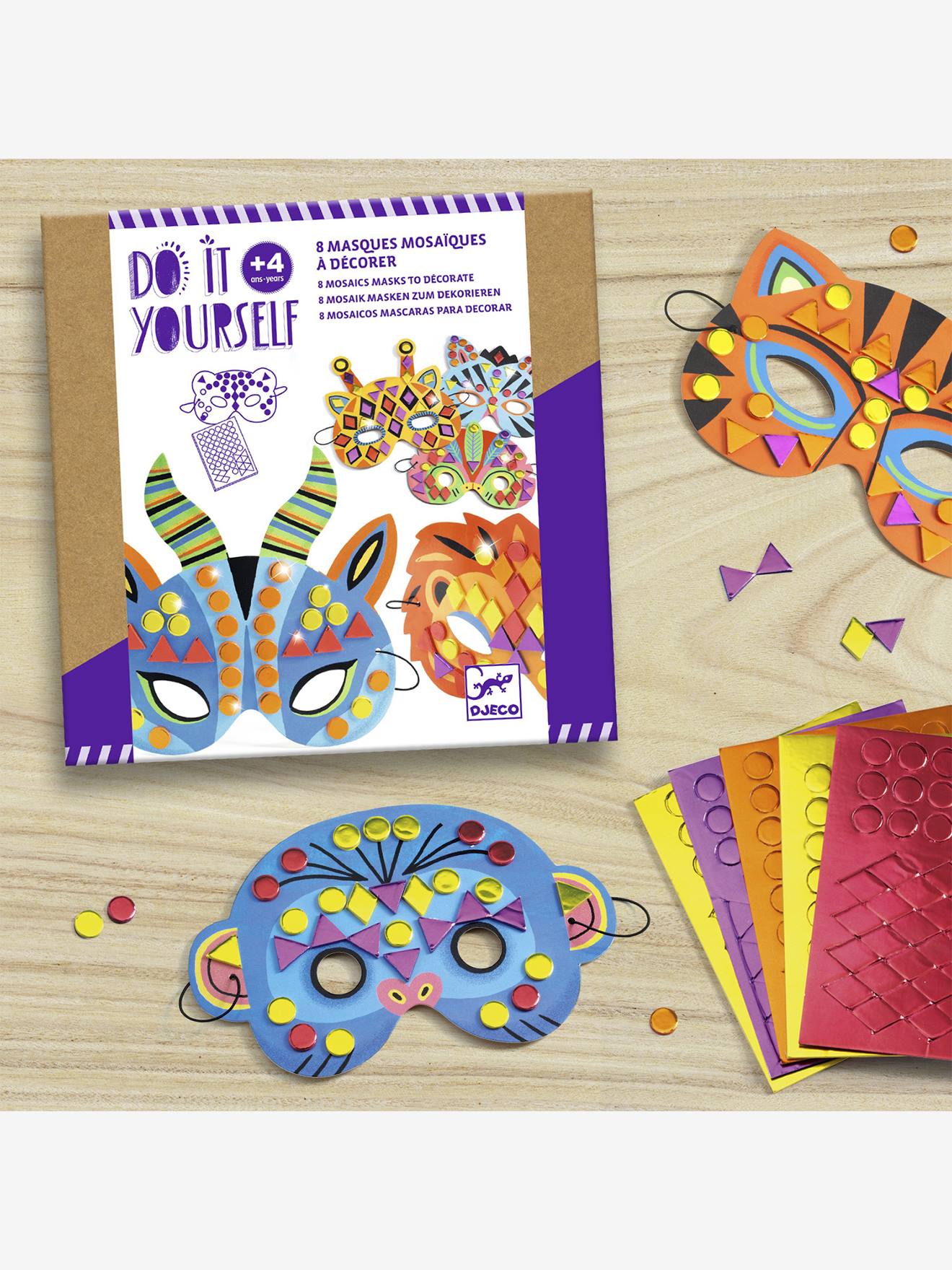 Kit créatif animaux de la jungle 5 masques multicolore