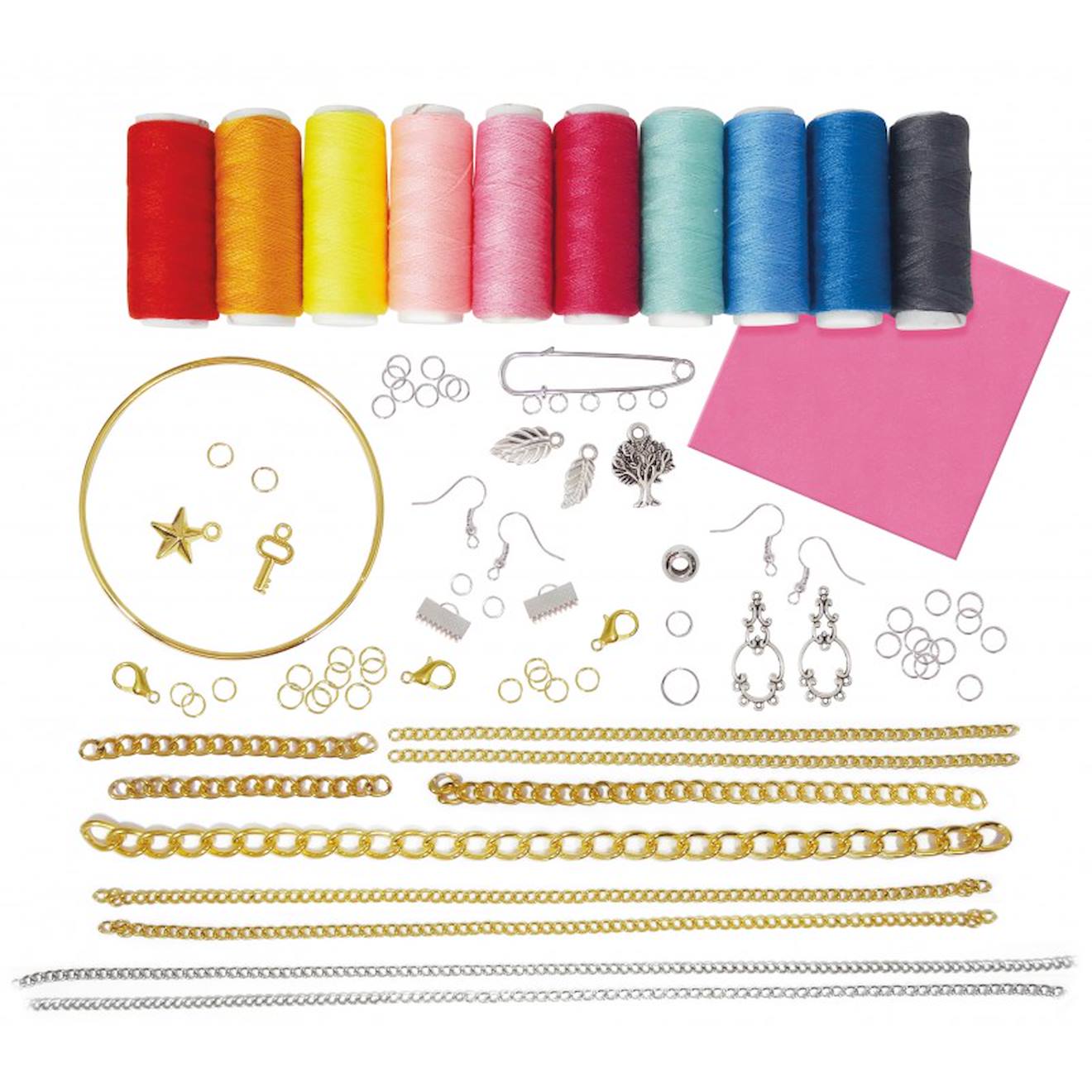 Kit créatif - bijoux pompons bleu