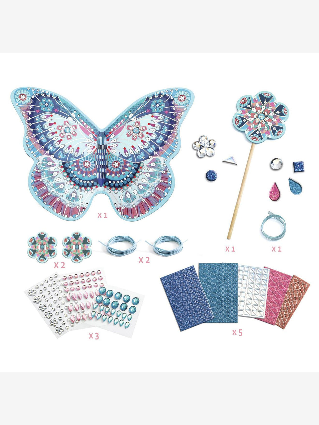 Kit créatif comme une fée aile et baguette bleu
