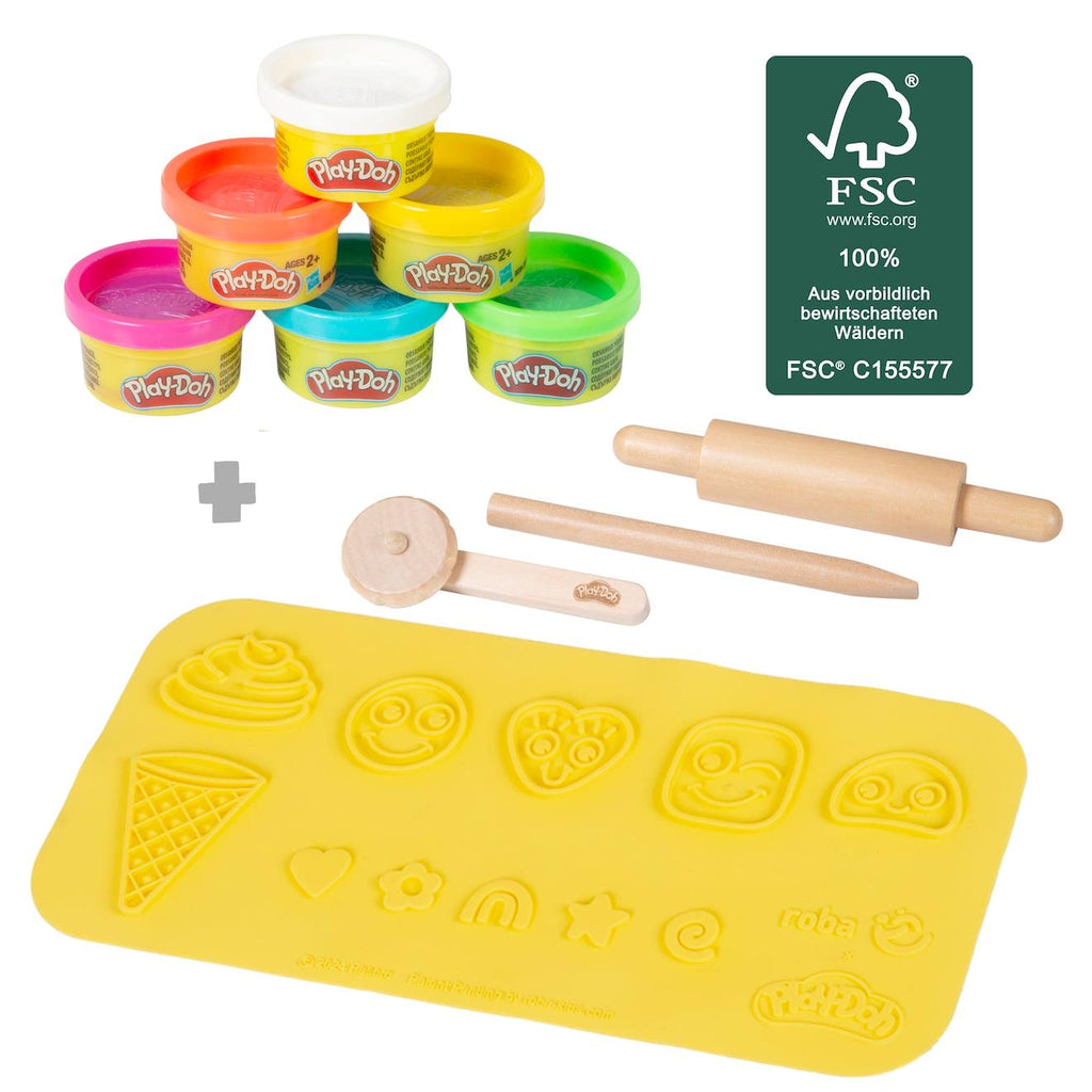 Kit créatif play-doh 6 pâtes à modeler + tapis 3D et accessoires multicolore