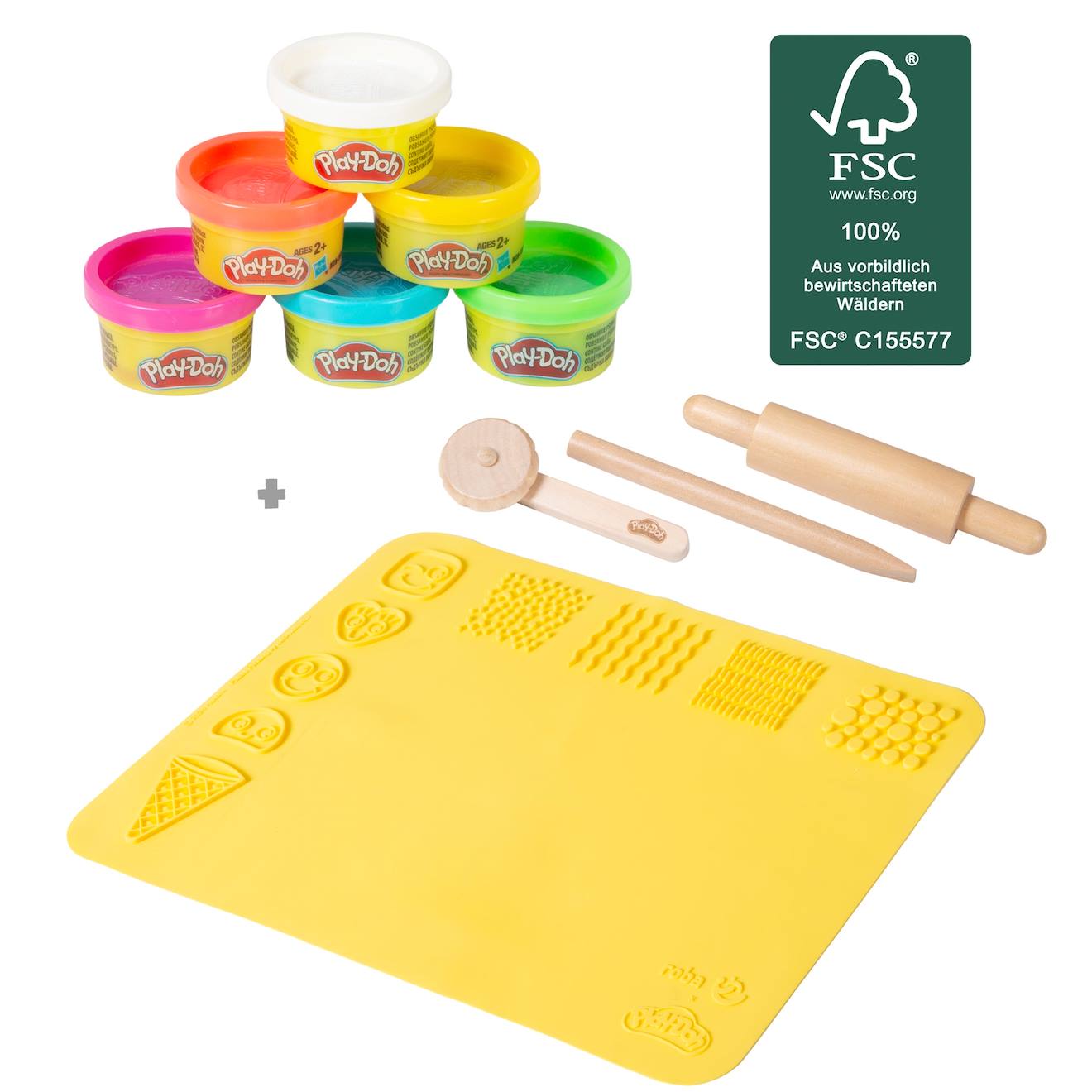 Kit créatif play-doh 6 pâtes à modeler + tapis et accessoires multicolore