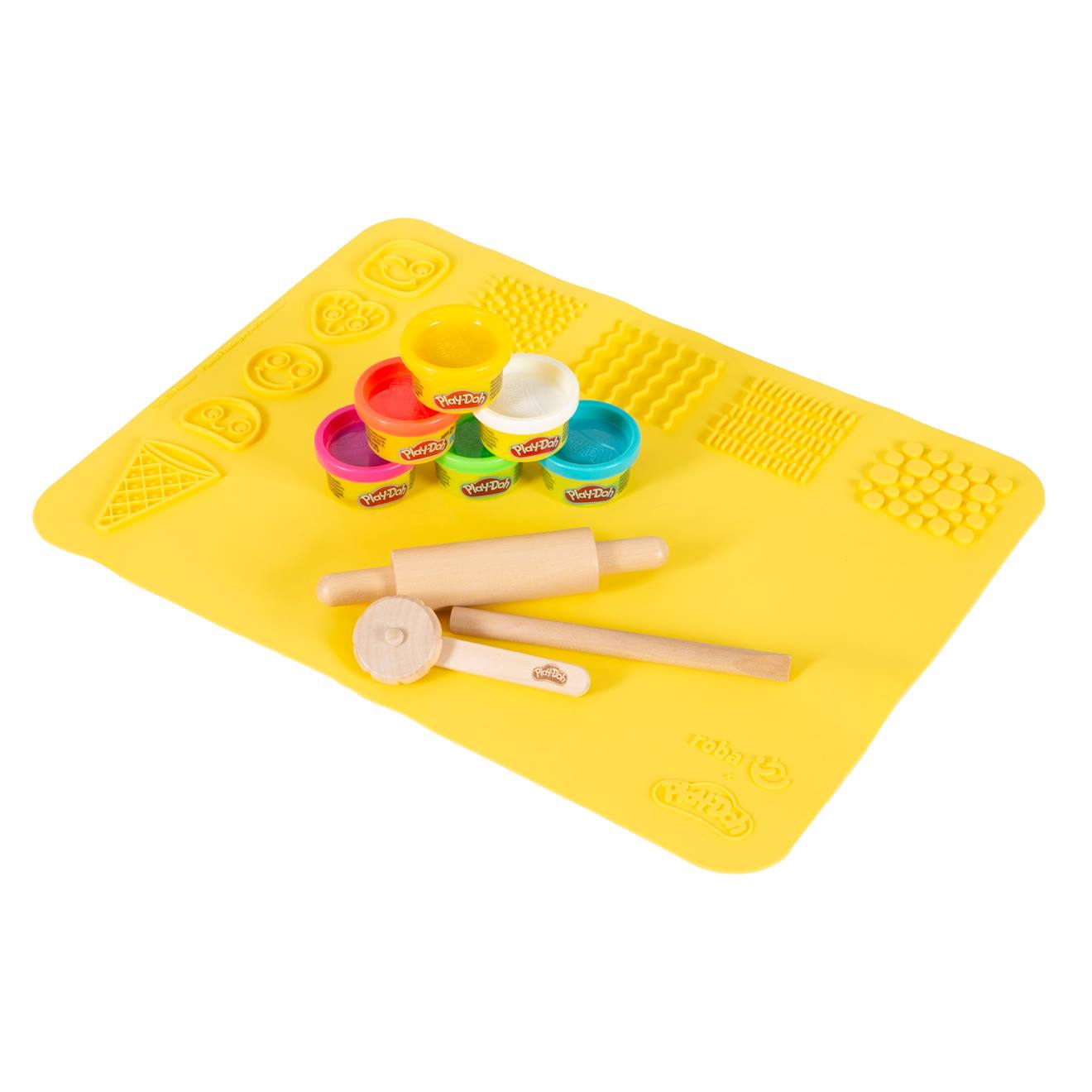 Kit créatif play-doh 6 pâtes à modeler + tapis et accessoires multicolore