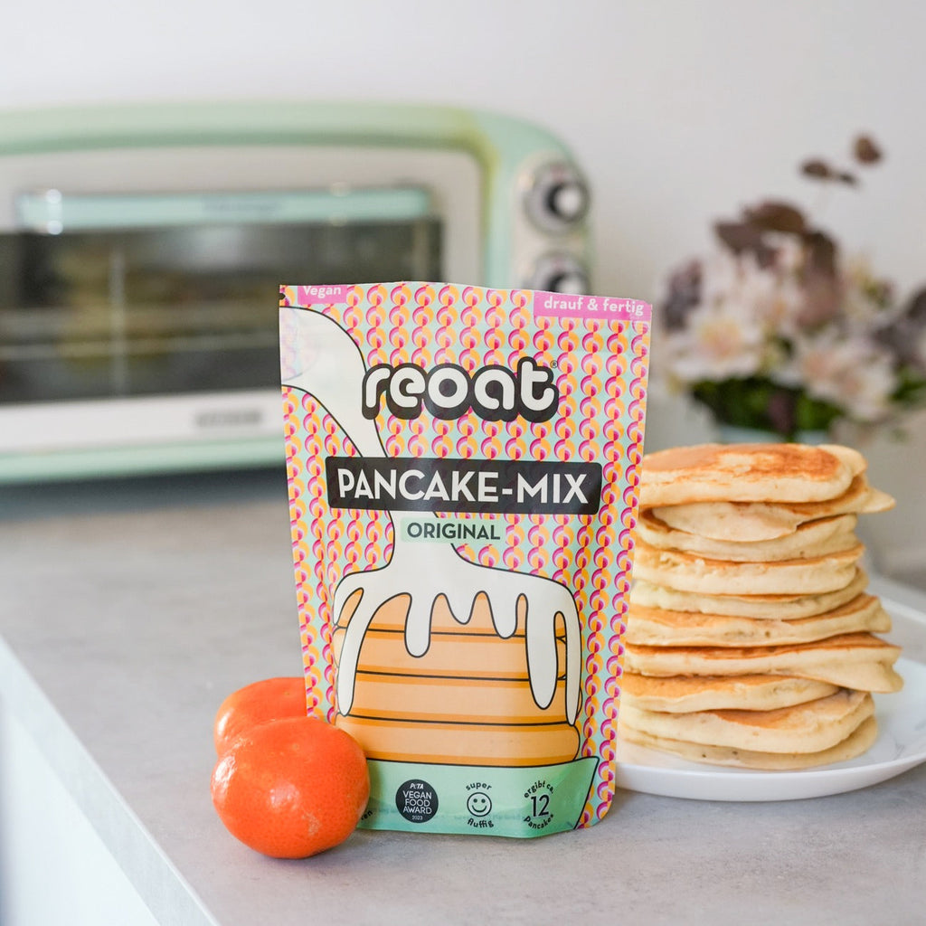 Kit DIY pancakes Reoat vegan, vue aérienne du mélange