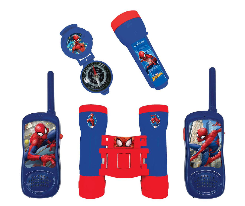 Kit d'aventurier complet Spiderman, talkies-walkies 120m, lampe-torche, boussole et jumelles multicolore
