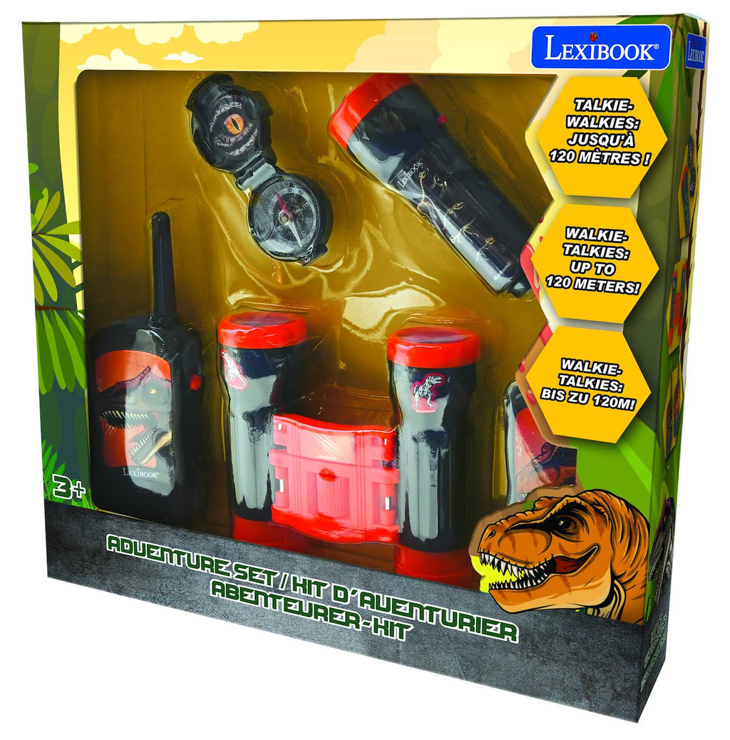 Kit d'aventurier dinosaure - talkies-walkies 120m, boussole, lampe de poche, jumelles multicolore