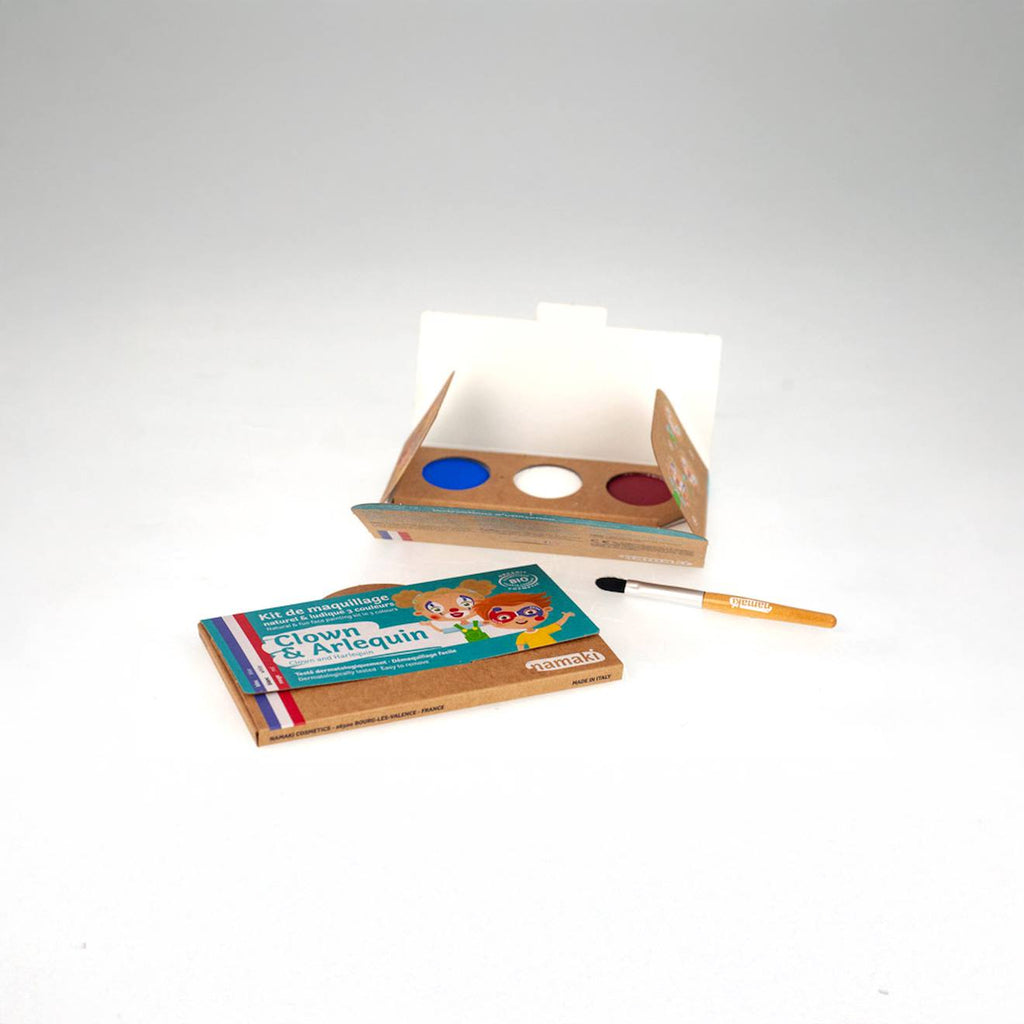 Kit de maquillage 3 couleurs clown et arlequin multicolor