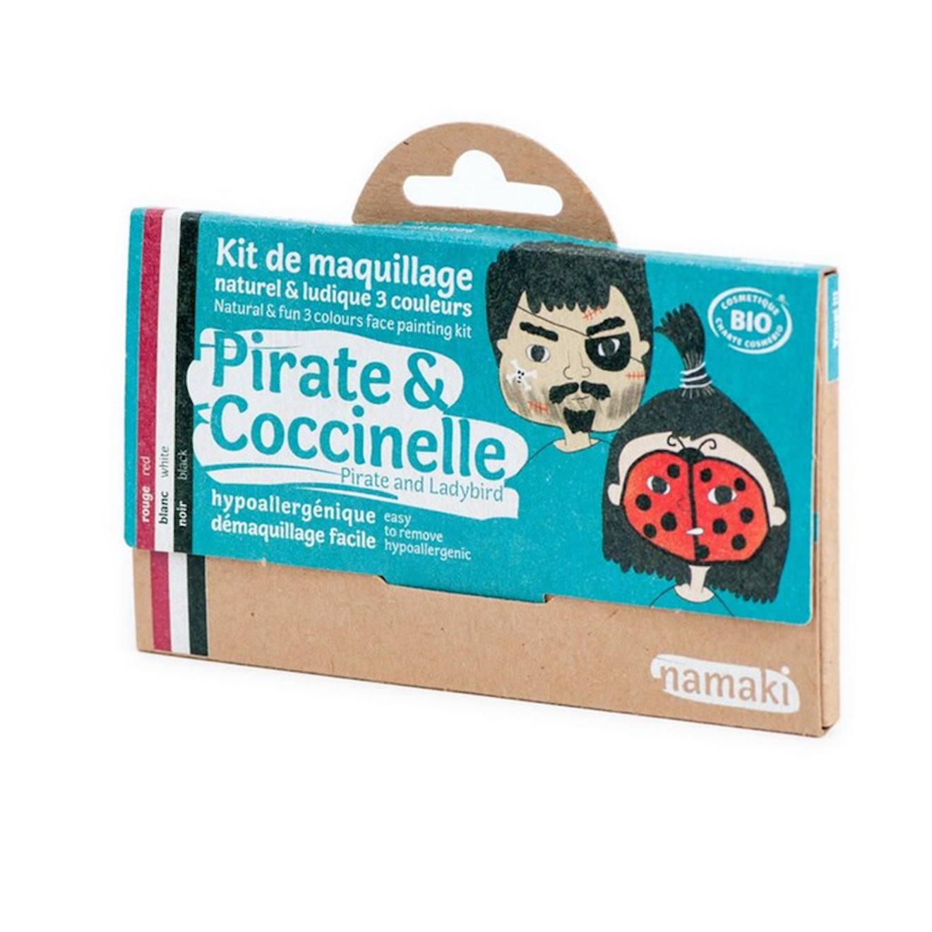 Kit de maquillage 3 couleurs pirate et coccinelle noir/blanc/rouge