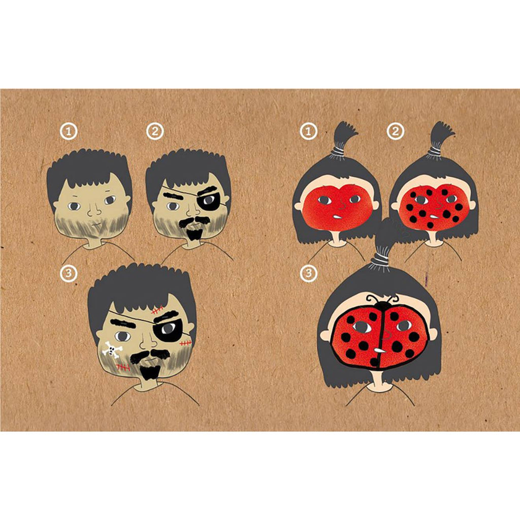 Kit de maquillage 3 couleurs pirate et coccinelle noir/blanc/rouge