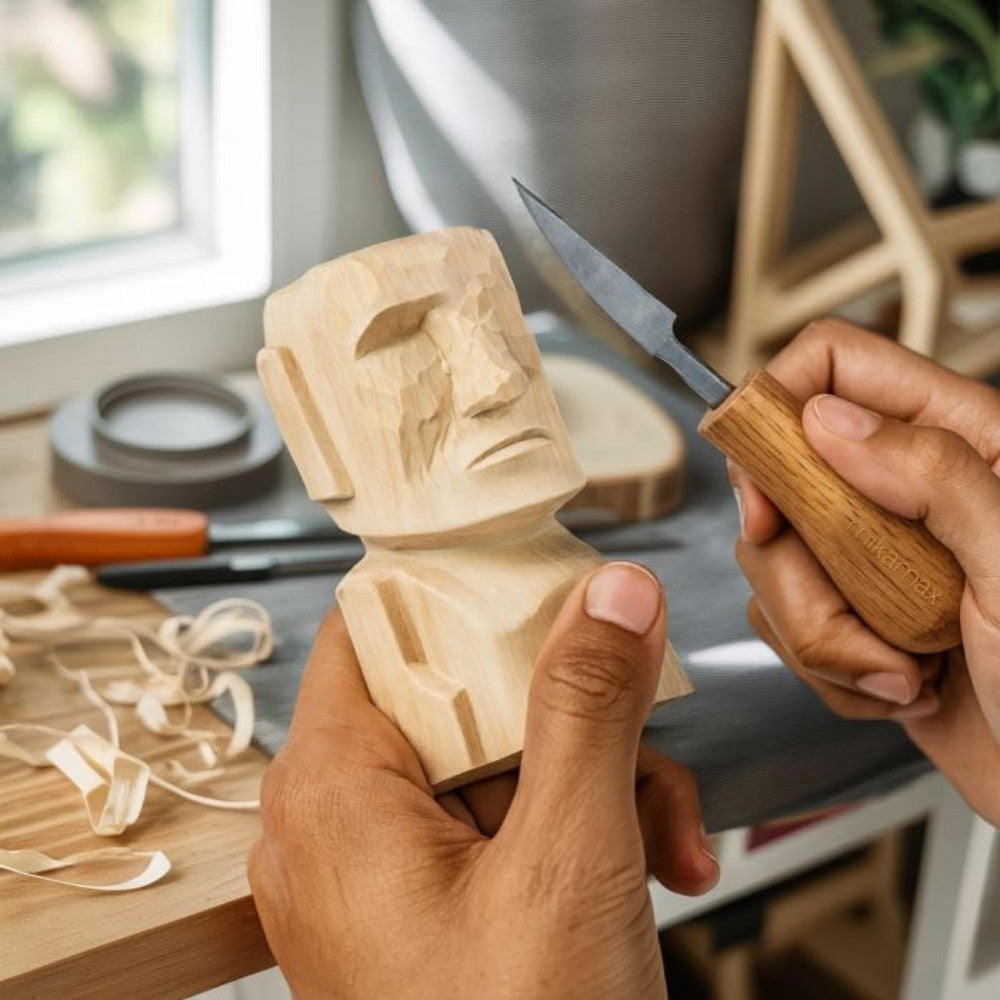 Kit de Sculpture Moai en Bois - Maquette Bois