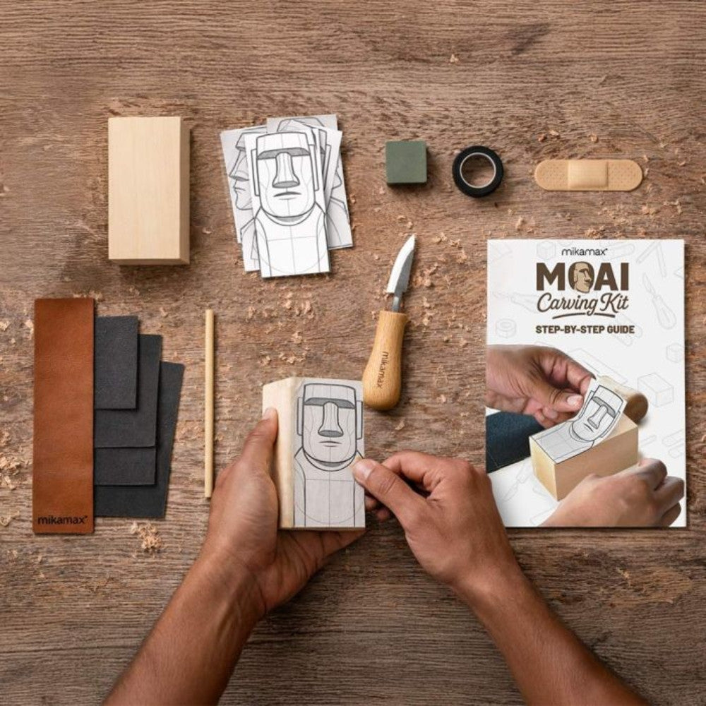 Kit de Sculpture Moai en Bois - Maquette Bois