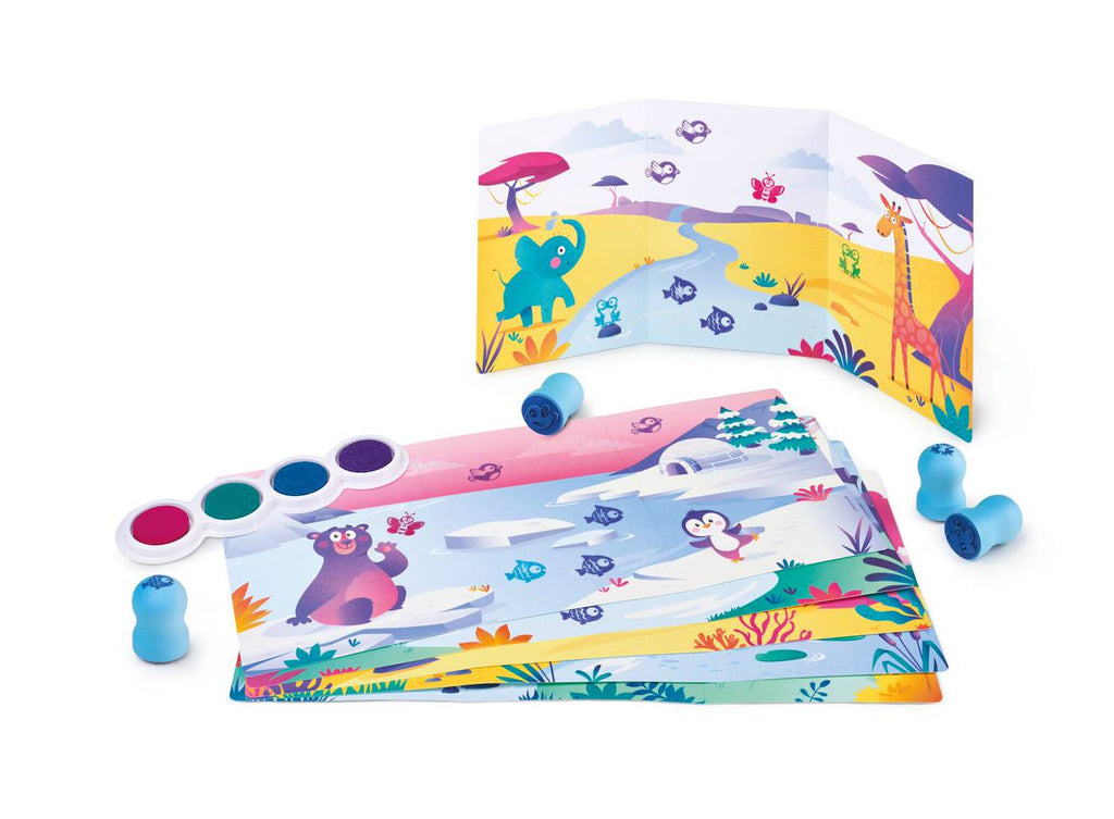 Kit de tampons encrés multicolore