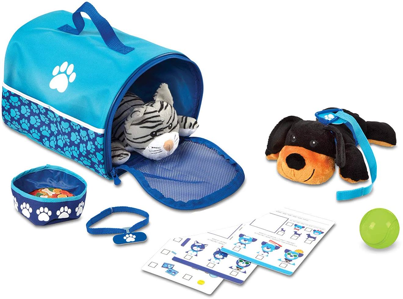 Kit de voyage animal domestique bleu
