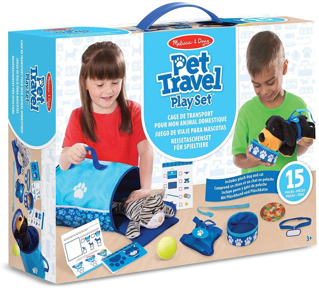Kit de voyage animal domestique bleu