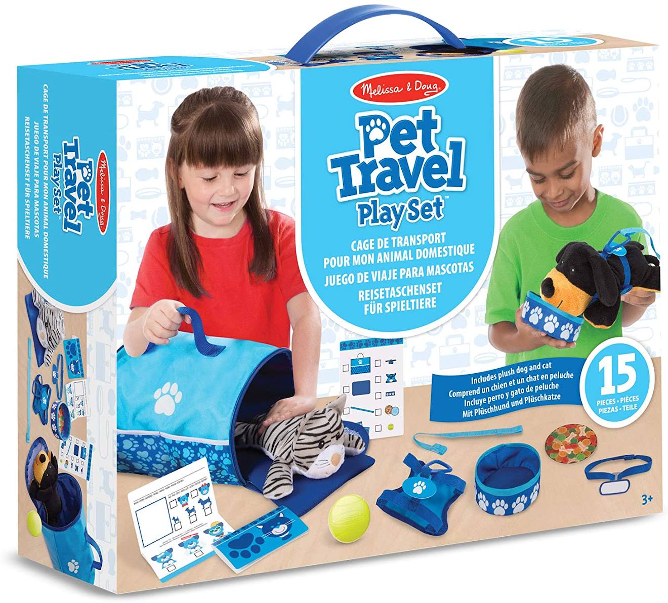 Kit de voyage animal domestique bleu