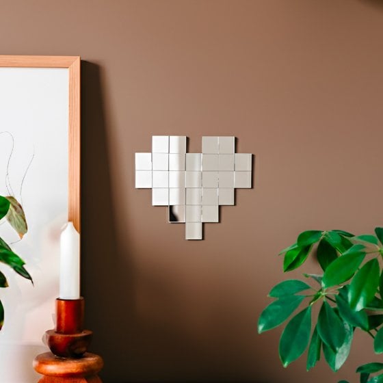 Kit DIY mosaïque cœur miroir disco