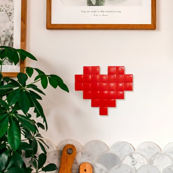 Kit DIY mosaïque cœur rouge