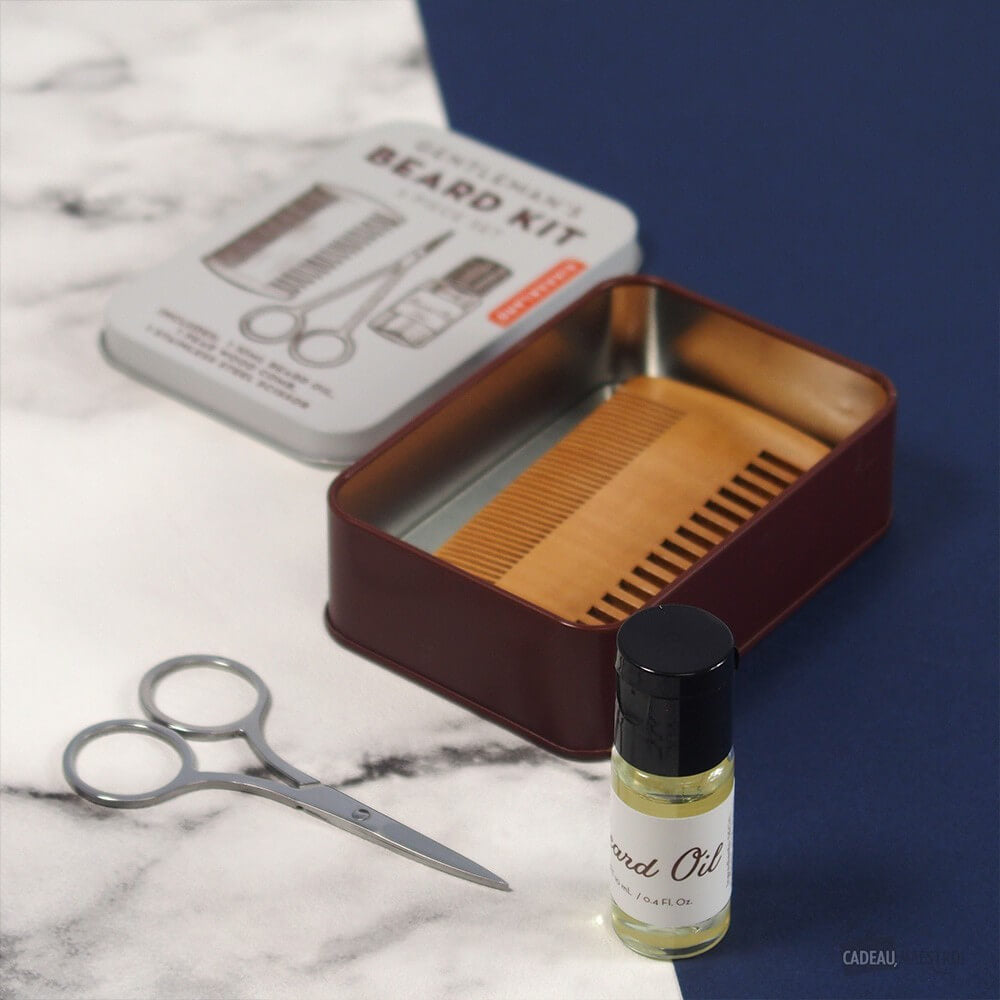 Kit d'Entretien de la Barbe 3 en 1 - Accessoire Salle de Bain Originaux Kikkerland