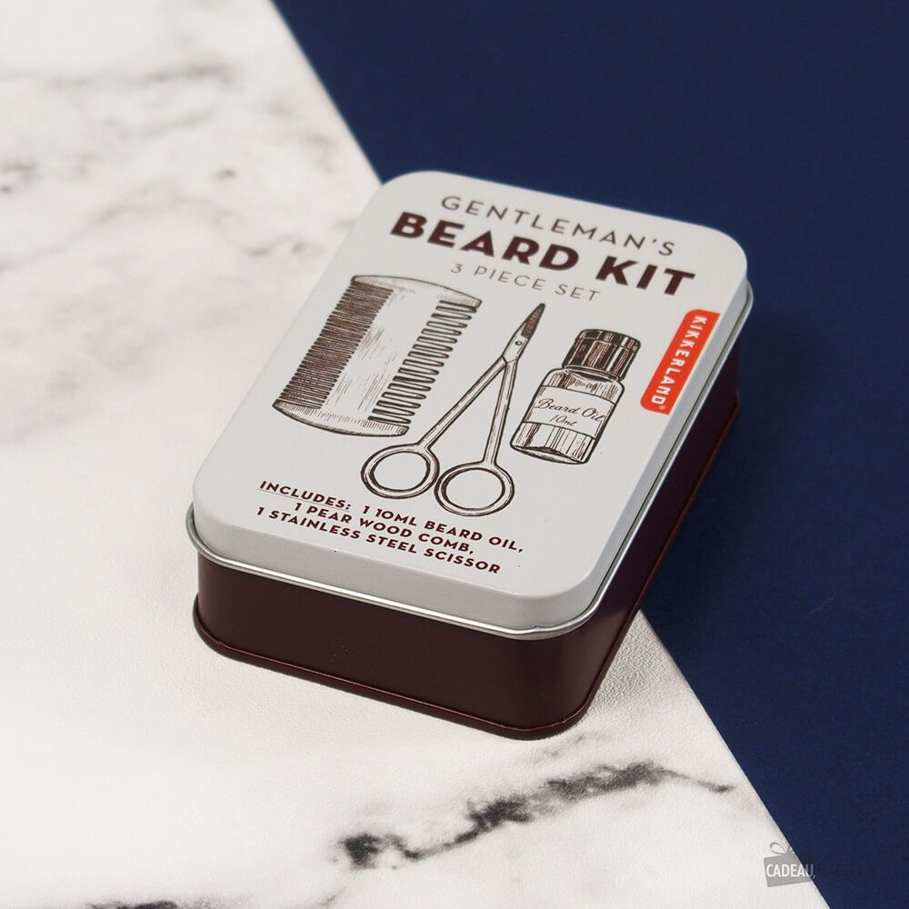 Kit d'Entretien de la Barbe 3 en 1 - Accessoire Salle de Bain Originaux Kikkerland