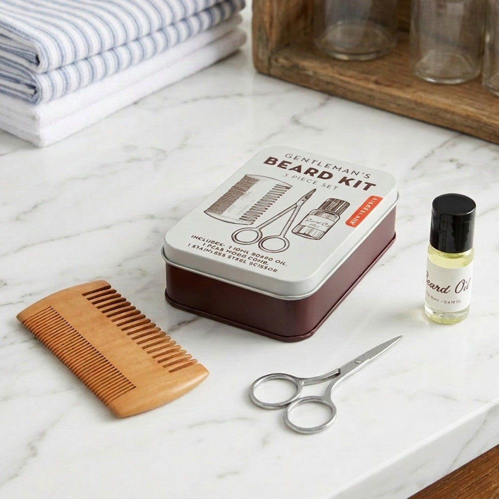 Kit d'Entretien de la Barbe 3 en 1 - Accessoire Salle de Bain Originaux
