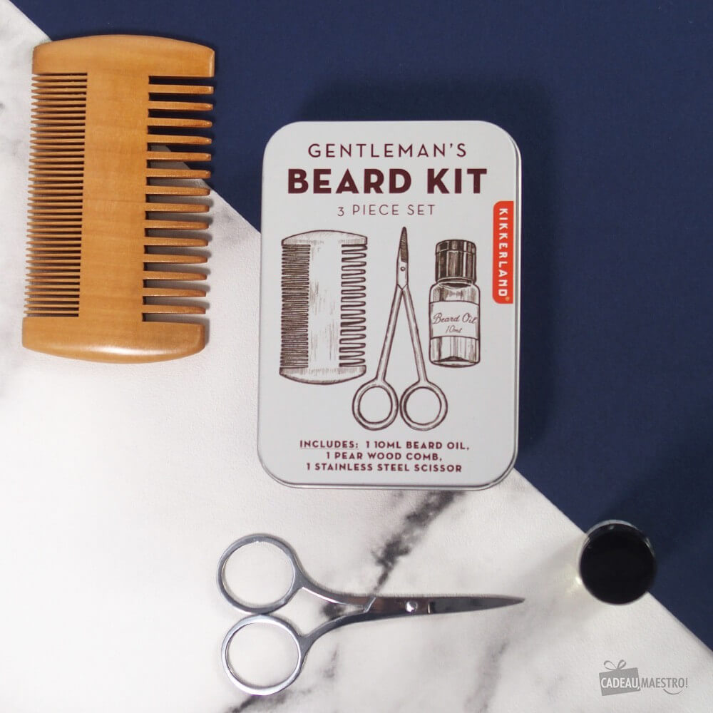 Kit d'Entretien de la Barbe 3 en 1 - Accessoire Salle de Bain Originaux Kikkerland
