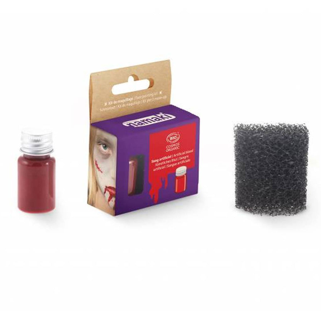 Kit faux sang avec éponge effet spéciaux multicolore