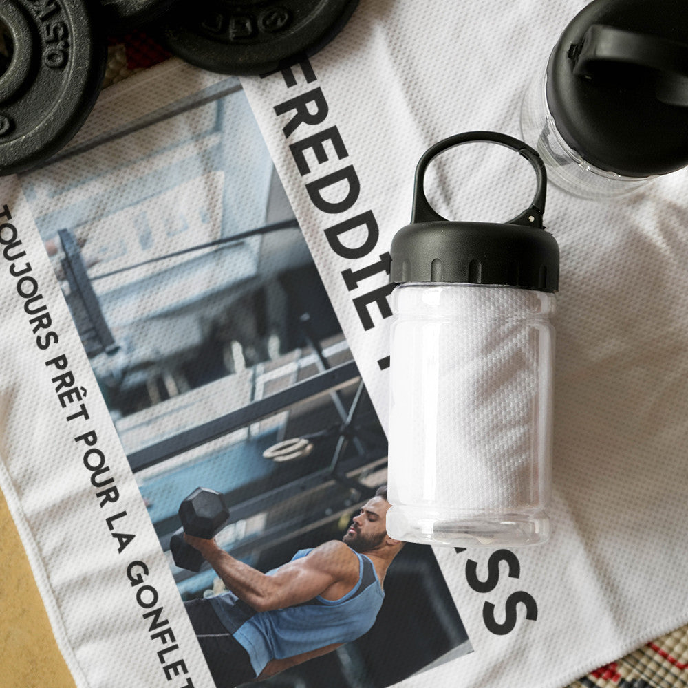 Serviette de Sport Microfibre et Gourde Photo à Personnaliser - Mode