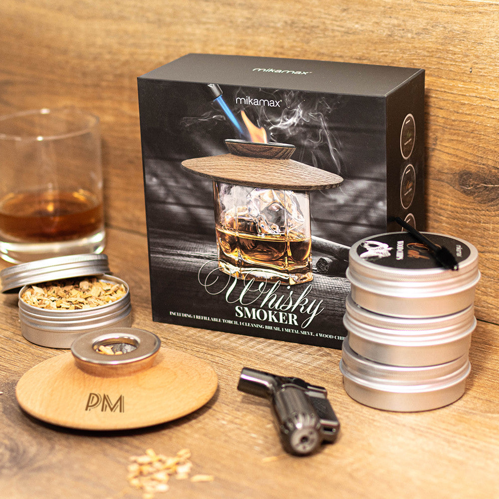 Kit Fumoir à Cocktail Initiales à Personnaliser - Coffret Whisky Personnalisé