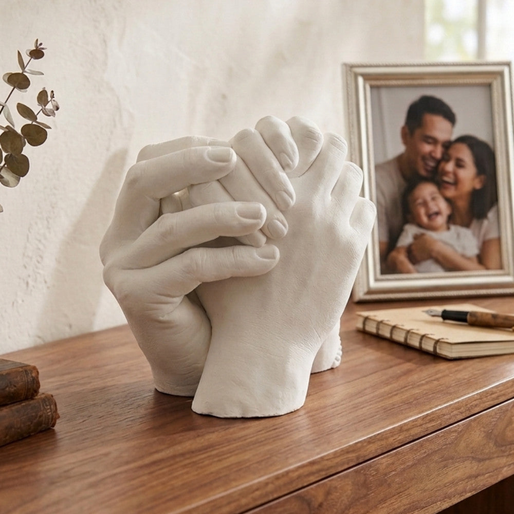 Kit Moulage Main 3D en Plâtre Famille - Objet Déco Original