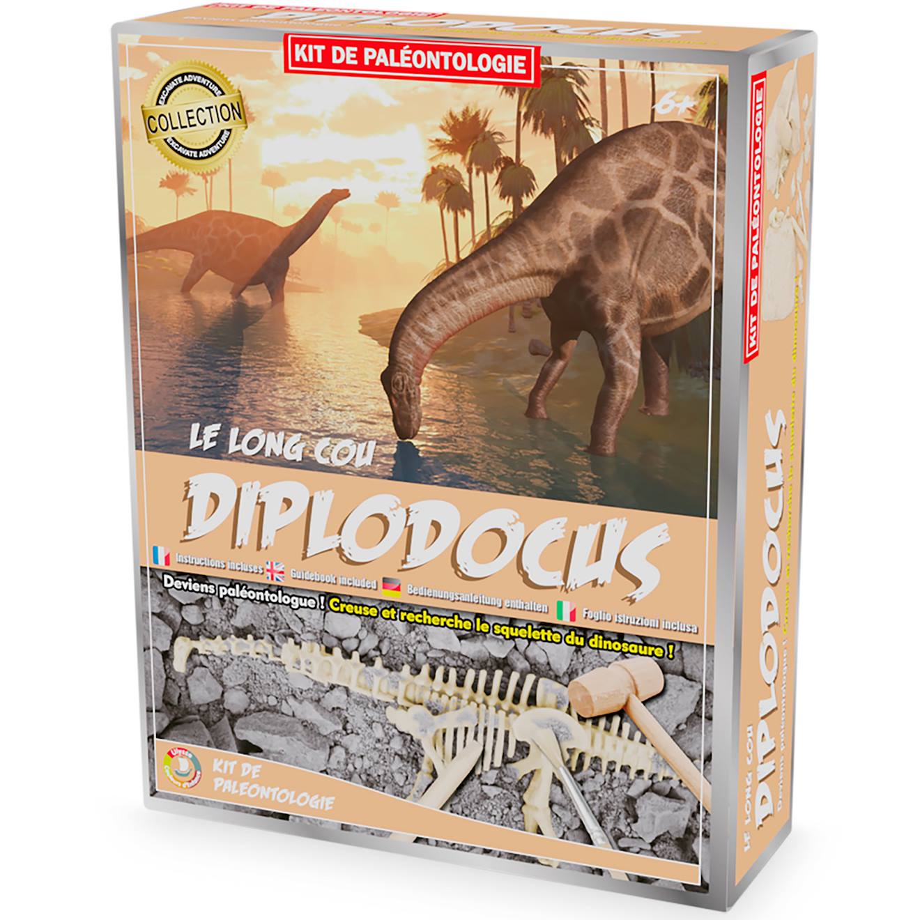 Kit paleo - diplodocus marron