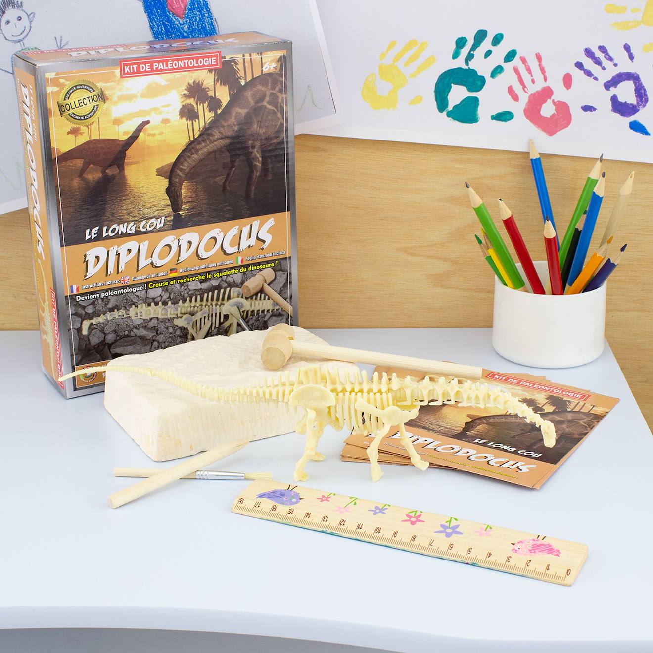 Kit paleo - diplodocus marron