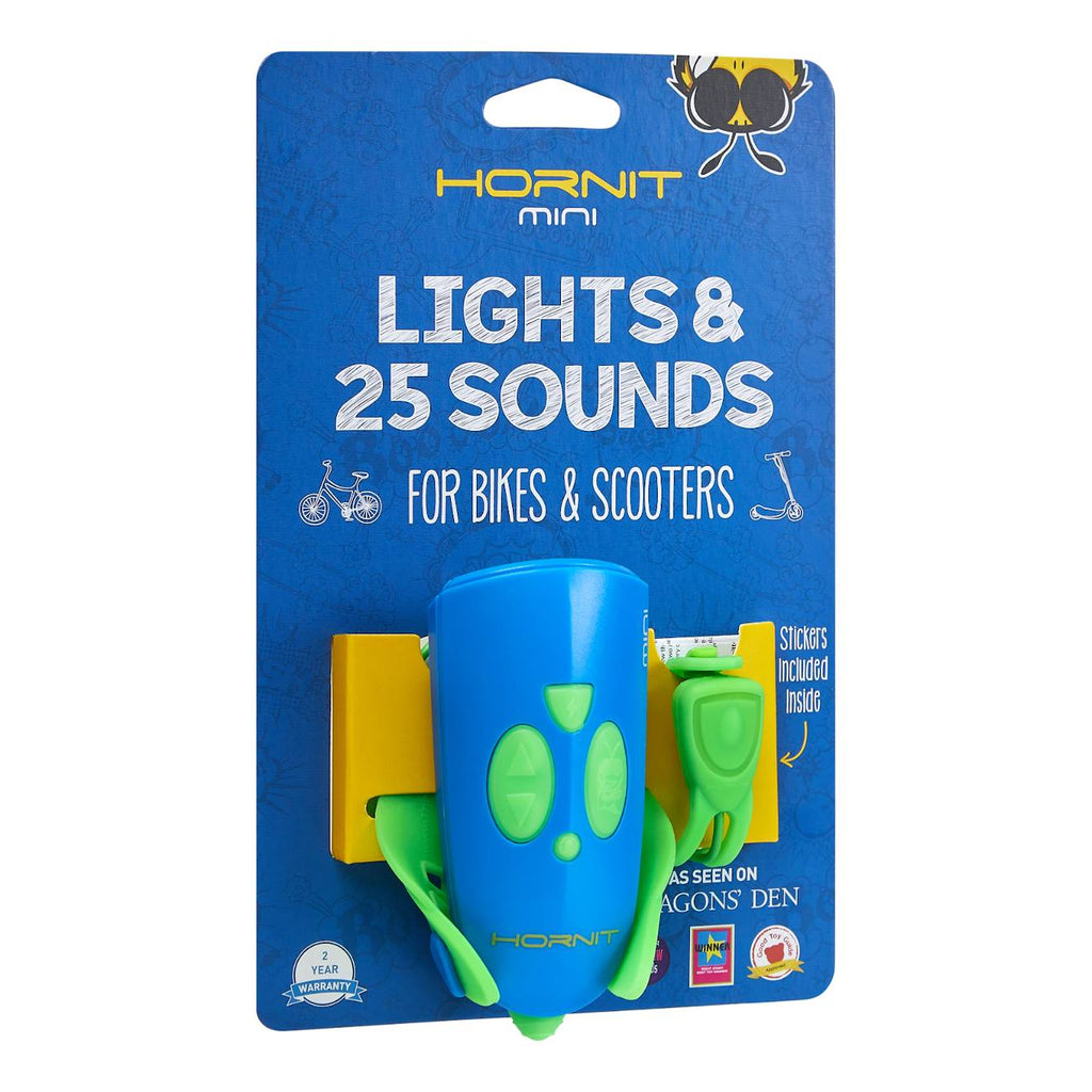 Klaxon et lumière pour velo et trottinette enfant bleu/vert