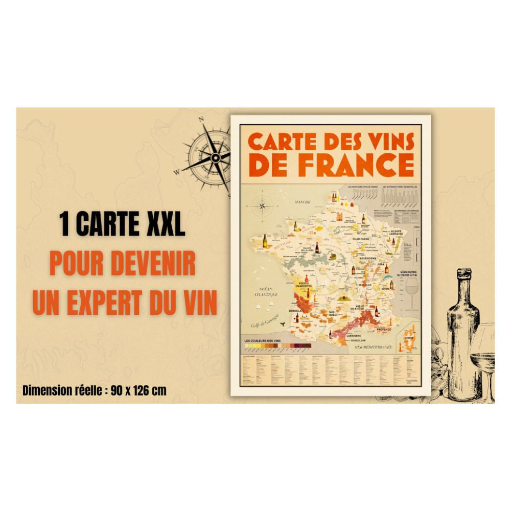 La Carte des Vins de France - Décoration Murale