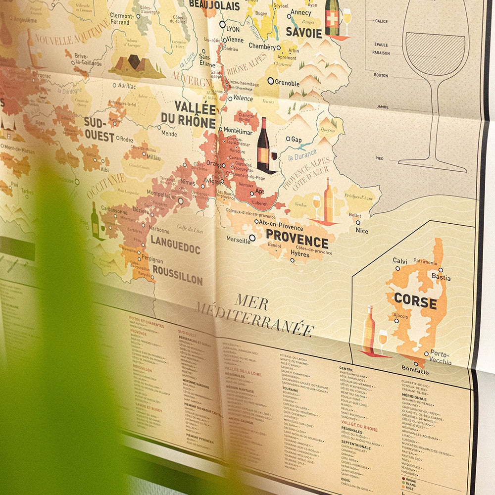 La Carte des Vins de France - Décoration Murale