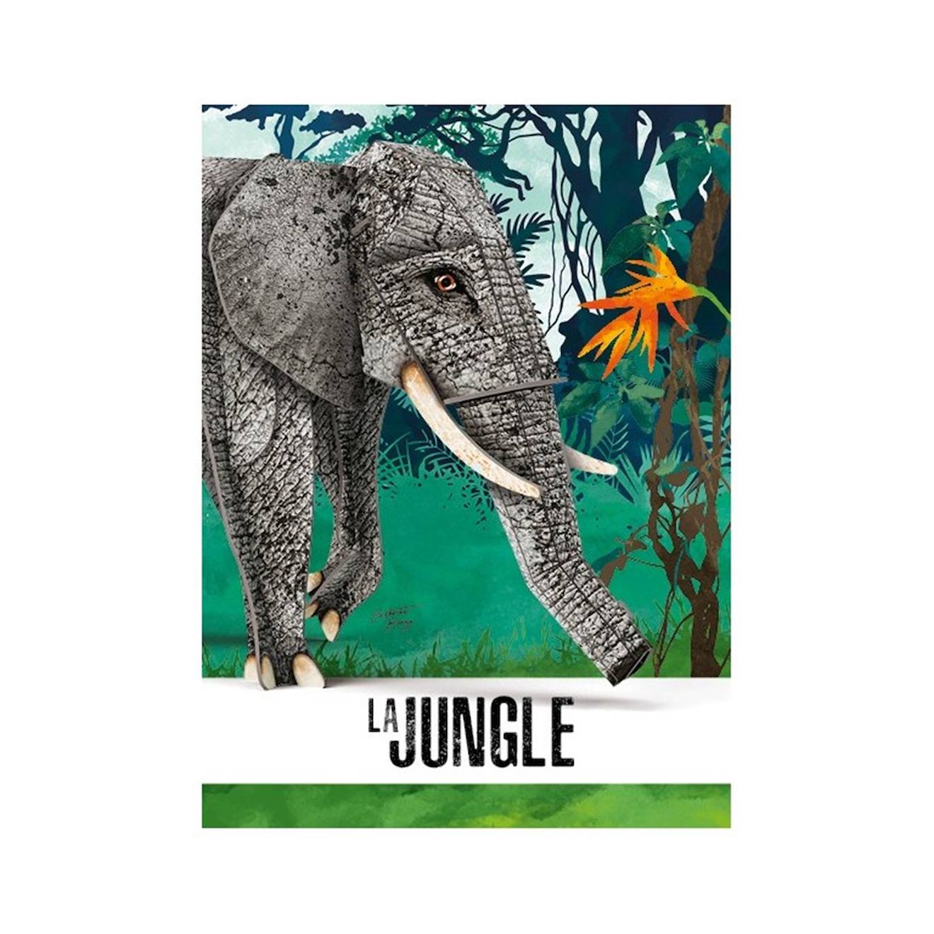 La jungle - l'éléphant 3D vert