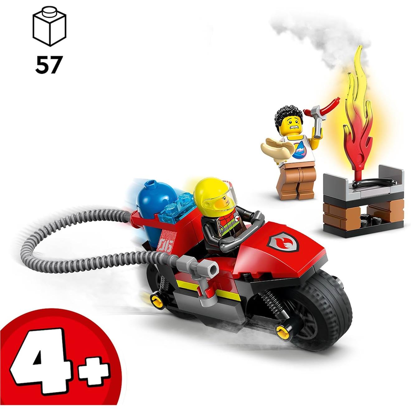 La moto d'intervention rapide des pompiers 60410 multicolore