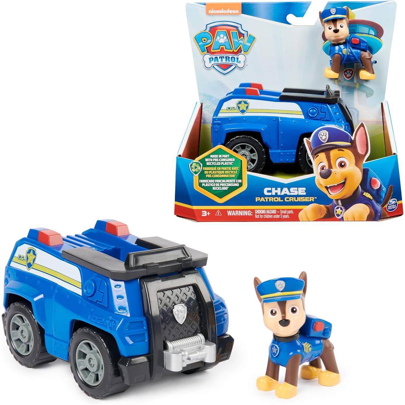 La pat patrouille véhicule de police avec la figurine de chase multicolore