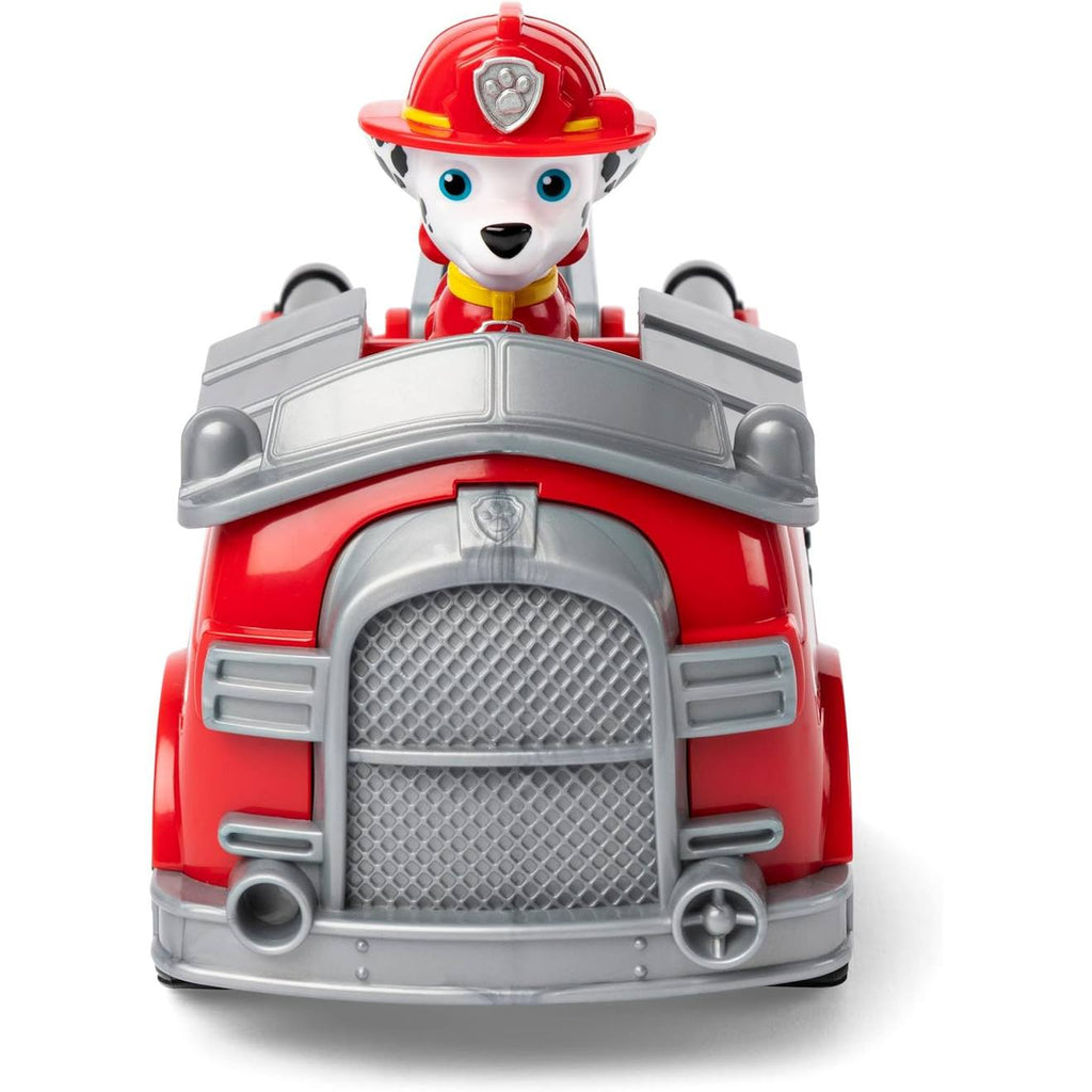 La pat patrouille véhicule de pompiers avec la figurine de marshall multicolore