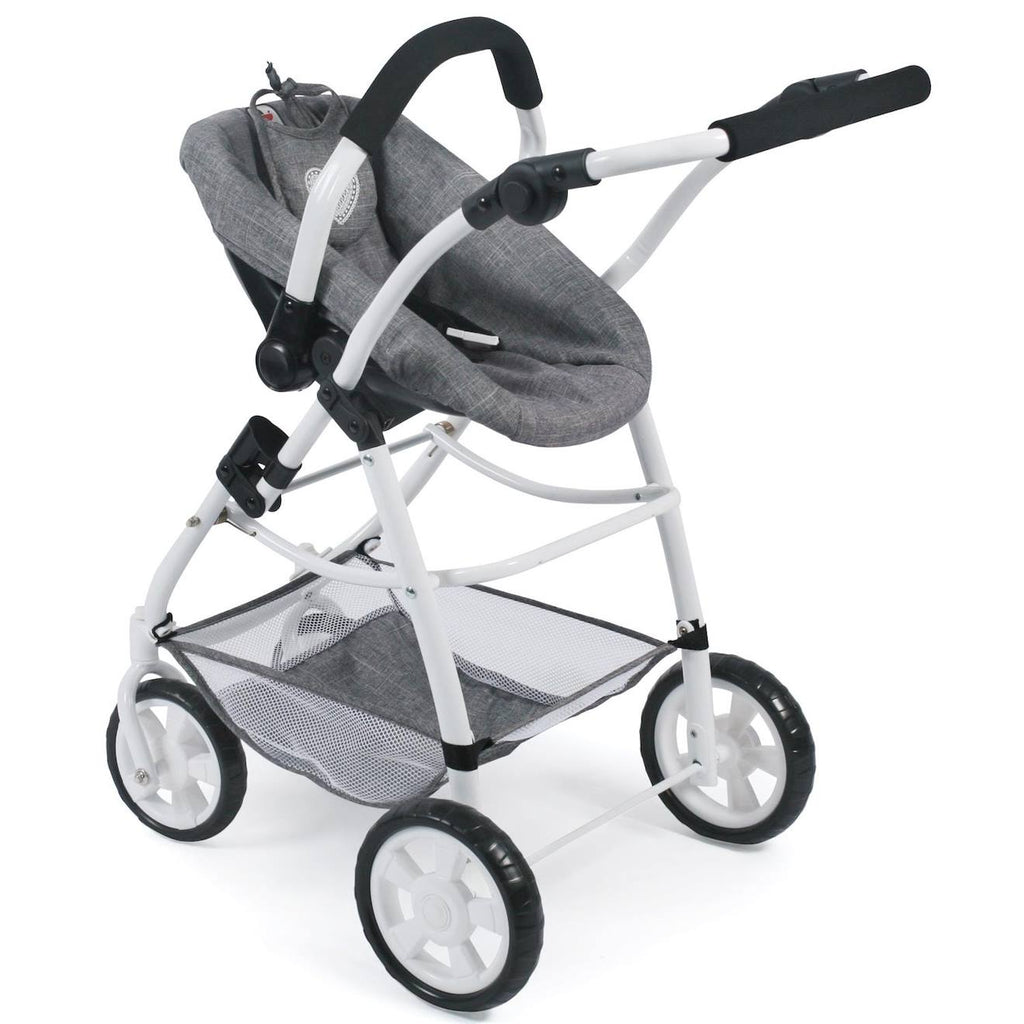 La poussette combinée 3 en 1 emotion all in pour poupées gris