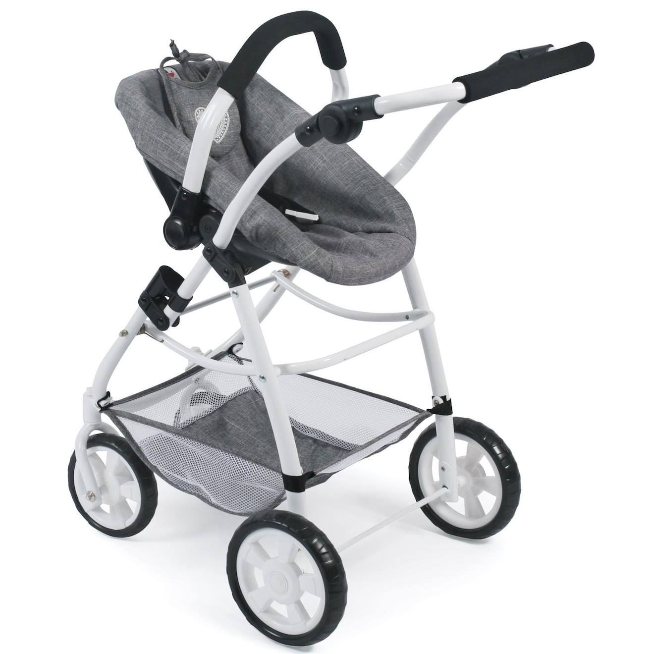 La poussette combinée 3 en 1 emotion all in pour poupées gris