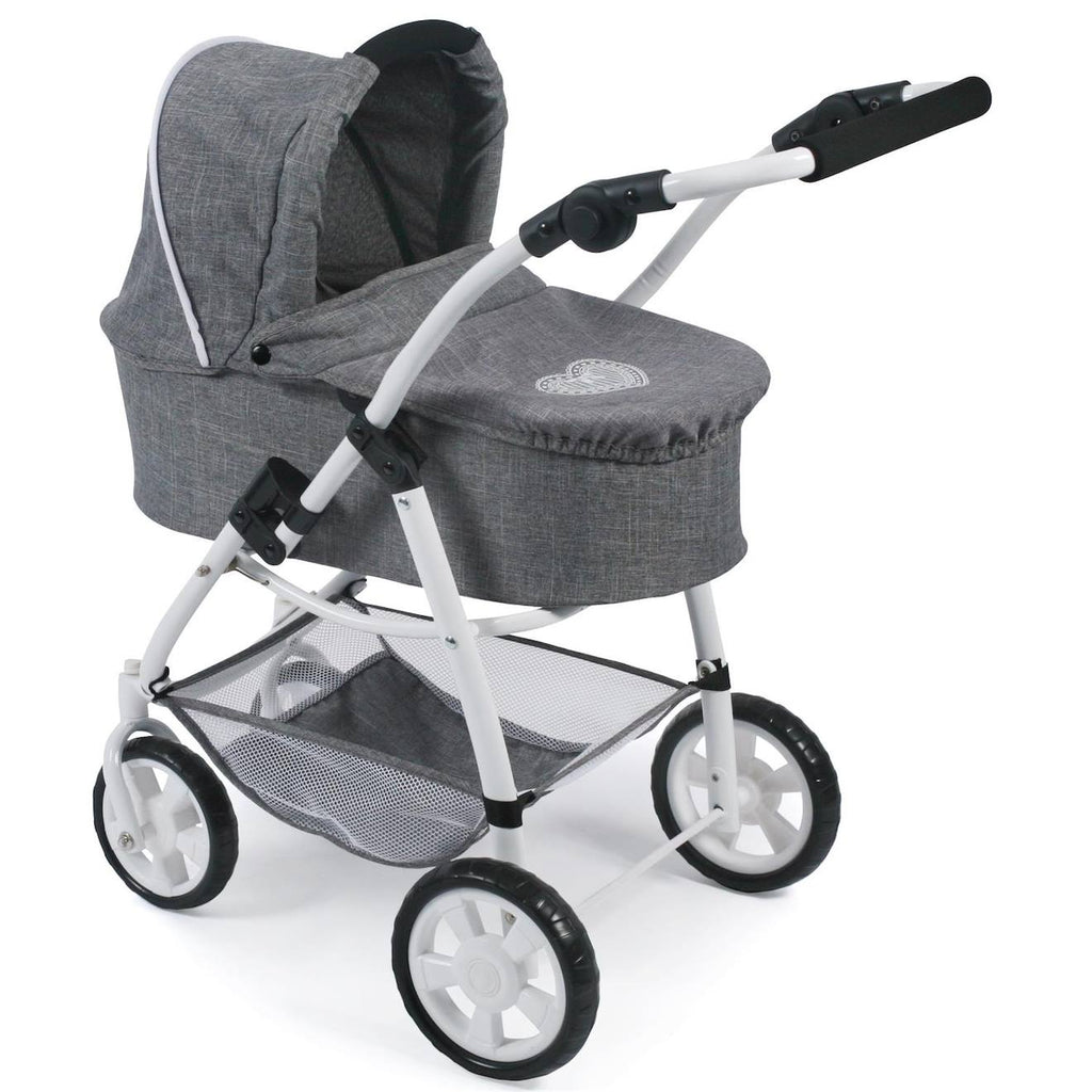La poussette combinée 3 en 1 emotion all in pour poupées gris